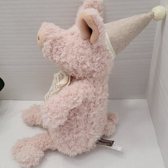 Piggy Wigg Wiggy Celebrate Happy Birthday DEMDACO Plush Animal Pig Hat Gift Tag - Picture 6 of 12